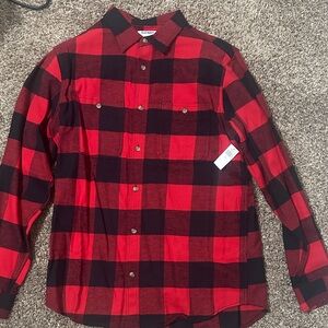Old Navy Red and Black Plaid Men's Shirt
